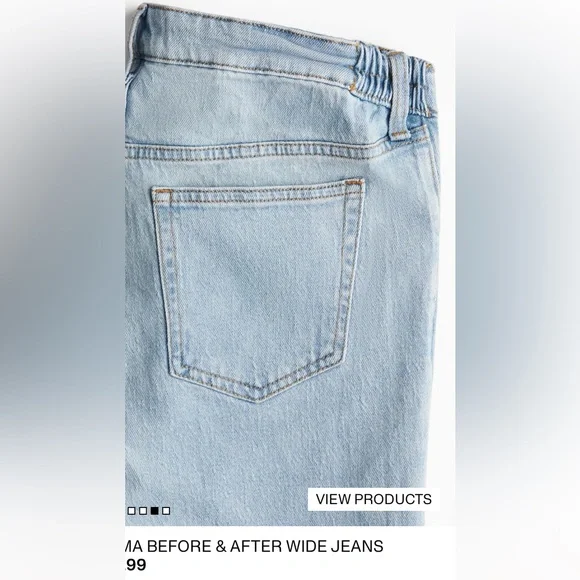 H&M Light Blue Wide Leg Jeans Maternity jeans - Picture 3 of 14